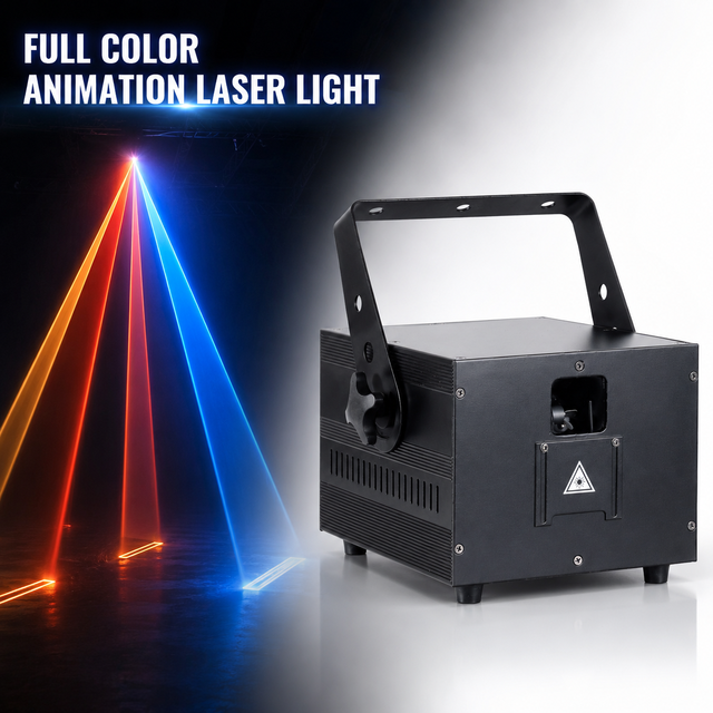 1W 2W RGB 3D Laser Light Projector Full Color Animation DMX512 Automatic/Voice Control Dimmable Party Wedding Stage Show IP33