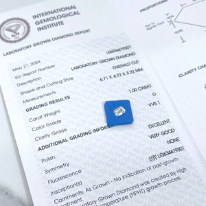 <span class=keywords><strong>เพชร</strong></span>เพาะเลี้ยง HPHT ทรงเหลี่ยมมรกต ได้รับการรับรองจาก IGI <span class=keywords><strong>เพชร</strong></span>ประดิษฐ์แบบเม็ดเดี่ยว ขายส่งตามขนาดกะรัต - Product Image 2