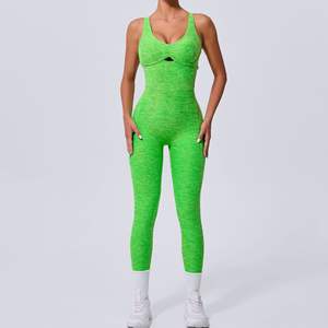 Combinaison de yoga sans dos personnalisée avec effet froncé aux fesses pour femmes, vêtements de sport et de fitness, justaucorps d'entraînement pour femmes - Product Image 4