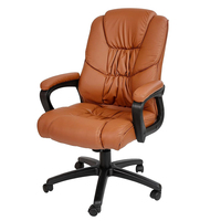 Fauteuil de bureau ergonomique de luxe en cuir, pivotant et inclinable, en nylon moderne de haute qualité SGY