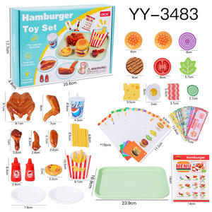 Ensemble de <span class=keywords><strong>jeu</strong></span> de restauration rapide pour enfants d'âge préscolaire, sans BPA, non toxique, sûr, avec menu et monnaie, certifié CE ASTM - Product Image 2