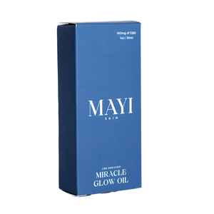 Ivory Grey Board Slotted <b>Box</b> Rigid Cosmetic <b>Box</b> Blue Rectangle High-End Offset Printed - Product Image 1