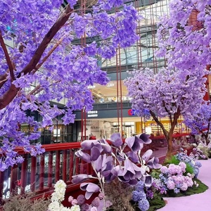 Venta al por mayor romántica Flor de <span class=keywords><strong>Jacaranda</strong></span> púrpura rama 3 tenedores árbol de <span class=keywords><strong>Jacaranda</strong></span> Artificial para Navidad y Año Nuevo decoración de eventos - Product Image 4