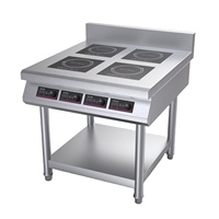 Cuisinière à induction électrique professionnelle pour restaurant, boîtier en acier inoxydable, 3500W, puissance réglable, 4 brûleurs