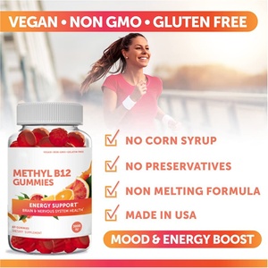 Gomitas de metil vitamina B12 veganas orgánicas de etiqueta privada para adultos Energía y apoyo saludable nervioso cerebral - Product Image 2