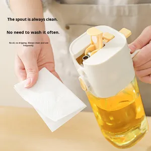 Modern Glass Oil <b>Pot</b> Automatic Opening Closing Oil Tank Soy <b>Sauce</b>/Vinegar Seasoning Bottle Kitchen Oil Spray Bottle Two-In-One - Product Image 3