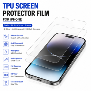 Película Adhesiva de TPU para <span class=keywords><strong>iPhone</strong></span> <span class=keywords><strong>12</strong></span> 15 Pro Max, Protector de Pantalla de <span class=keywords><strong>Hidrogel</strong></span> con Cobertura Total, Autoregenerable, 3D Curvo, Sin Burbujas - Product Image 1