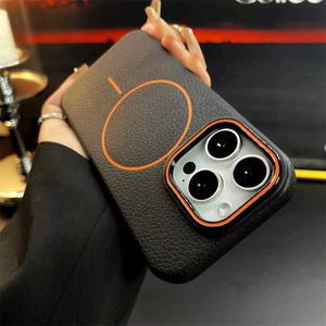 เคสโทรศัพท์ Litchi Wave TPU พร้อมไมโครไฟเบอร์ด้านใน รองรับการชาร์จไร้สายแบบแม่เหล็ก สำหรับ iPhone 17 16 15 Pro Max Air - Product Image 1