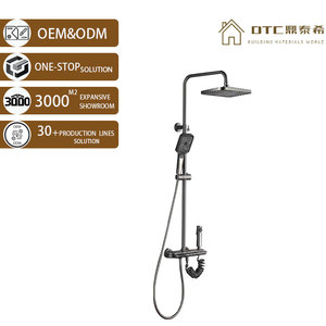 Ensemble de douche mural chaud/froid économique pour salle de bain, avec système de douche pluie et mitigeur encastré - Product Image 1