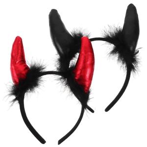 Cospaly plume solide couleur vive Halloween Costume <span class=keywords><strong>diable</strong></span> cornes bandeau, <span class=keywords><strong>diable</strong></span> cornes Cosplay bandeau <span class=keywords><strong>corne</strong></span> cheveux accessoires - Product Image 1