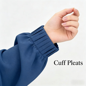 Completo Due Pezzi Estivo Elegante <span class=keywords><strong>Taglie</strong></span> <span class=keywords><strong>Forti</strong></span> Abaya <span class=keywords><strong>Tunica</strong></span> e Pantaloni con Collo, Maniche Lunghe, Bottoni in Legno e Cuciture Laterali Elastiche per Donne Musulmane - Product Image 4