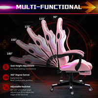 Chaise de jeu rose ALINUNU ODM OEM pour usage domestique, chaise de jeu RGB avec massage et inclinaison