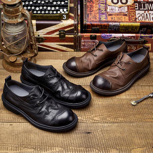 Zapatos Casuales de Cuero para Hombre, Hechos en Italia, con Punta Redonda, Elegantes y Sencillos, Zapatos de Vestir y Oxfords de Cuero para Hombre - Product Image 3