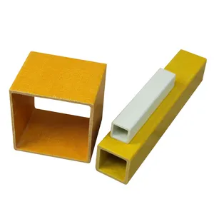 Tubo hueco cuadrado de pultrusión GRP FRP, Tubo Rectangular pultrudado de fibra de vidrio para soporte de estructura/barandilla/valla