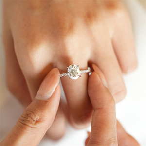 925 Zilveren Dames Klassieke Duif Ei Verlovingstrouwring 5X7Mm 1ct 7X9Mm 2ct 8X10Mm <span class=keywords><strong>3ct</strong></span> Ovaal Gesneden Moissaniet Voor Bruiloft - Product Image 6