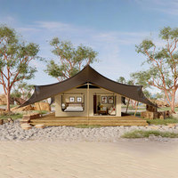 Tente de glamping de luxe imperméable QuickDeploy pour safari, hôtel-resort extérieur, maison modulaire préfabriquée, villa à installation rapide, durable et confortable