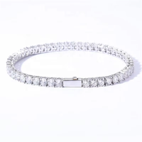 Hip Hop Rappeur En Gros Zircon CZ Tennis Chaîne Or Argent Largeur 3mm 4mm 5mm 6mm Tennis Collier