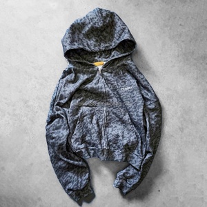 Sweat-shirts à capuche personnalisés en coton 100% 420 g/m² imprimé léopard, coupe ample, avec fermeture éclair, en molleton bouclette, pour fabricants - Product Image 1