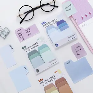 귀여운 카와이 일본 그라디언트 분류 색인 스티커 메모 패드 세트 사용자 정의 문구 80 장을 찢을 수 있습니다