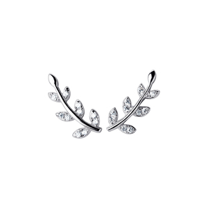 Lấp lánh rõ ràng CZ bông tai 925 sterling bạc tinh tế cây chi nhánh Stud Bông tai cho phụ nữ bên đồ trang sức mỹ - Product Image 1