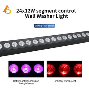 Luz de escenario para clubes, equipo RGBW 4 en 1, 24 unidades de 12W, barra LED Wall Washer con control remoto y DMX, luces estroboscópicas LED Wall Washer - Product Image 2