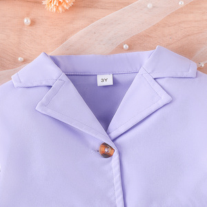 ชุดเสื้อผ้าเด็กผู้หญิงแบบสามชิ้นลายสก็อตสไตล์พรีปปี้ ซักได้ เสื้อแขนยาว เสื้อแขนกุด กางเกงขาสั้นผ้าตาข่าย - Product Image 3