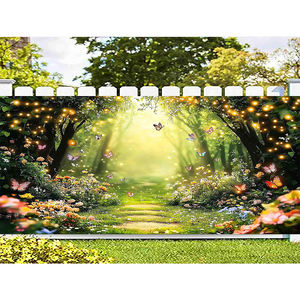 באנר מותאם אישית לדלת מוסך עם עיצוב פרחוני מותאם אישית פרפר ורד רומנטי על רקע עץ כפרי לעיצוב חתונה - Product Image 6