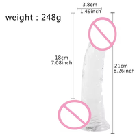 Vente en gros de Godemichés Portables Transparents pour Femmes, Dispositifs de Masturbation, Jouets Sexuels pour Adultes