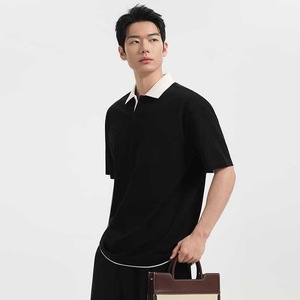 Camisa Polo de Manga Corta para Hombre, Algodón Piqué, Uniforme de Trabajo de Verano, Camisa Corporativa, Negra, Blanca, Verde, Marfil, Ébano - Product Image 5