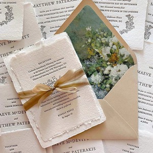 Papier offset recyclé de qualité supérieure pour impression numérique Vanille, gaufré, pour invitations de mariage, carton personnalisé avec logo - Product Image 1