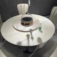 Table et chaises de salle à manger modernes, simples et luxueuses, haut de gamme, grand format, pour salon, table à manger ronde, meubles sur mesure pour la maison