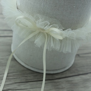 <span class=keywords><strong>Jarretière</strong></span> de mariée en tissu résille à volant unique, mini <span class=keywords><strong>jarretière</strong></span> décorative avec nœud long pour mariée - Product Image 3