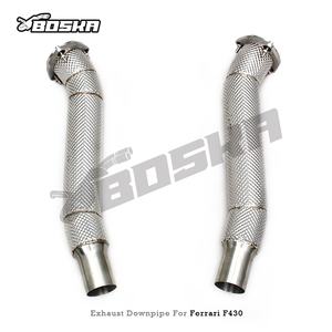 ท่อไอเสียแบบตรงรุ่นสำหรับ Ferrari F430 Spider/Coupe 4.3L ปี 2005-2008 Boska ความหนา 1.5 มม. พร้อมแผ่นกันความร้อนแบบยึดติดตรงรุ่น - Product Image 4