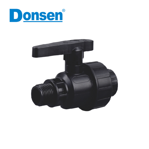 PP PVC double male threaded single union ball valve