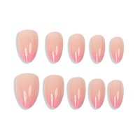 Y94 Kaixin – Faux ongles à presser, couleur nude rose, style French Manucure, courts moyens, forme amande, brillants, couvrance totale, réutilisables, vente en gros