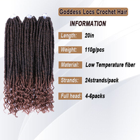 Fausses Locs Goddess Pré-Bouclées Cheveux Bouclés Doux Extensions de Tresses Synthétiques Fausses Locs au Crochet pour Femmes Noires