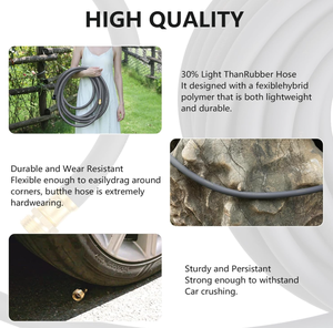Mangueras de Riego de <span class=keywords><strong>Goma</strong></span> Flexibles y Duraderas de 50 Pies, Directo de Fábrica, Conectores de Aluminio Ajustables, Portátiles <span class=keywords><strong>para</strong></span> Jardín, Lavado de Autos y Mascotas - Product Image 5