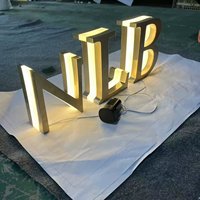 Lettres lumineuses 3D personnalisées en acier inoxydable doré avec rétroéclairage acrylique, enseigne de bienvenue, logo pour bureau, entreprise, réception