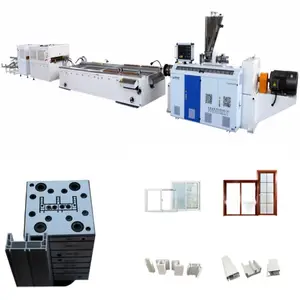 Double speed automatic multi chain rail assembly line screen window profile plastic extruder making machine