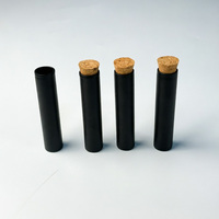 Flacons en verre noir/transparent de 120 mm et 125 mm avec bouchon en liège, tube en verre dépoli personnalisé avec logo pour l'emballage d'accessoires de papier à rouler