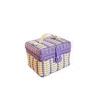 Hotselling handgemaakte souvenir rotan geweven opberg picknickmand cadeaudoos voor bruiloft en huisdecoratie, tweekleurig