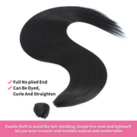 Extensión de Cabello Sintético Liso de Fibra Japonesa Ultrasuave y Sedosa, Color Natural Negro a Rubio Claro Número 30