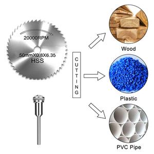 Lames de scie circulaires en acier HSS, outil rotatif pour <span class=keywords><strong>Dremel</strong></span> avec tige, 6 pièces, 1/8 pouces, livraison gratuite - Product Image 2