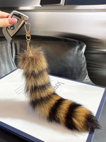Pendentif queue de renard-mangoustan mignon pour sacs de couple, porte-clés, sac à dos, décoration de voiture