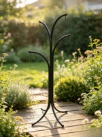 Support de plante sur pied en métal noir sculpté à la main, style américain, en forme d'arbre, pour la décoration de la maison et du jardin