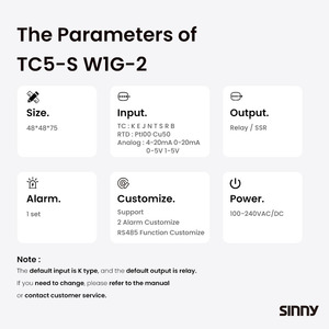 सिनी TC5-S W1G-<span class=keywords><strong>2</strong></span> * सी सार्वभौमिक 4-20ma 0-10v इनपुट संदेश रिले आउटपुट थर्मोस्टेट डिजिटल आईडी तापमान नियंत्रक का नेतृत्व प्रदर्शन - Product Image 2