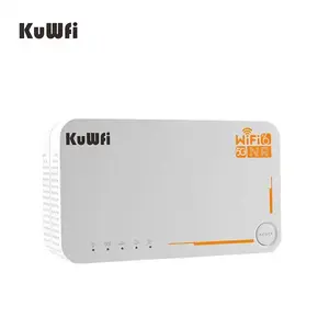 KuWFi C160 WiFi 6 CPE路由器双频3000Mbps WIFI路由器4000毫安时Wifi Roteador 128用户所有Sim支持路由器5g便携式