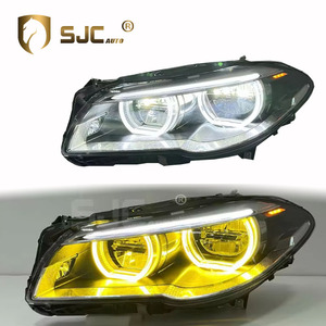 Accessori Auto SJC, Fari LED per <span class=keywords><strong>BMW</strong></span> <span class=keywords><strong>Serie</strong></span> <span class=keywords><strong>5</strong></span> F10 F11 F18, Gruppo Luci Anteriori 10-17, DRL Giallo, DRL Bianco, Alta Qualità - Product Image 1