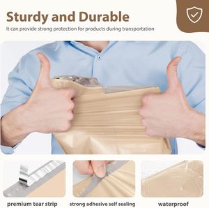 <span class=keywords><strong>Precio</strong></span> de fábrica, bolsas de correo de embalaje de ropa Beige extra grande, logotipo personalizado, bolsas de correo de polietileno personalizadas ecológicas, embalaje - Product Image 5