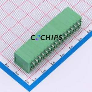 DB241V-3.5-16P-GN Spring Terminal Block Through hole Component (THT),P=3.5mm Connector 1x16P 3.5mm Green 16P - Product Image 2